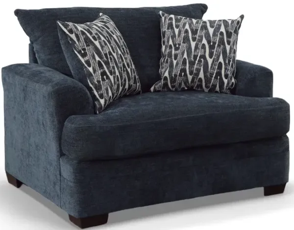 Peak Living by American Furniture Manufacturing Aden Blue Chair and a Half