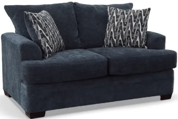 Peak Living by American Furniture Manufacturing Aden Blue Loveseat