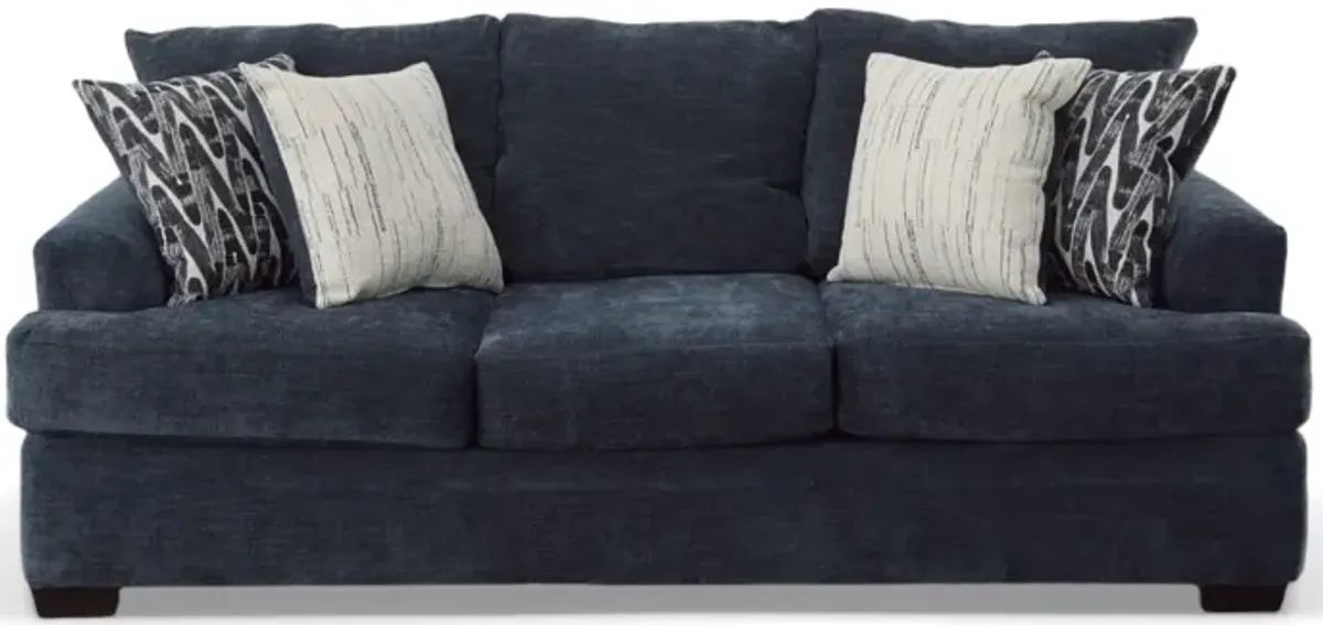 Peak Living by American Furniture Manufacturing Aden Blue Sofa