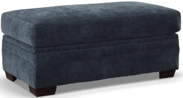 Peak Living by American Furniture Manufacturing Aden Blue Storage Ottoman
