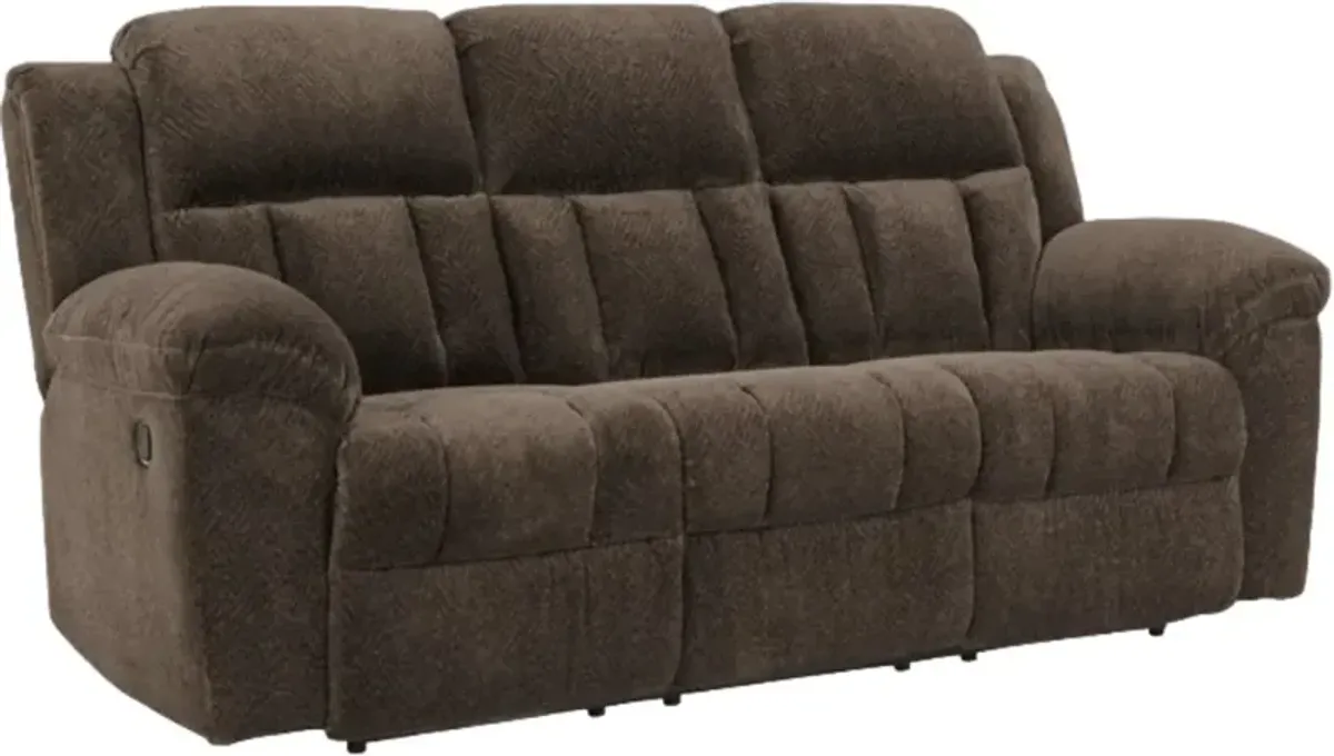 Signature Design by AshleyÂ® Frohn Chocolate Manual Reclining Sofa