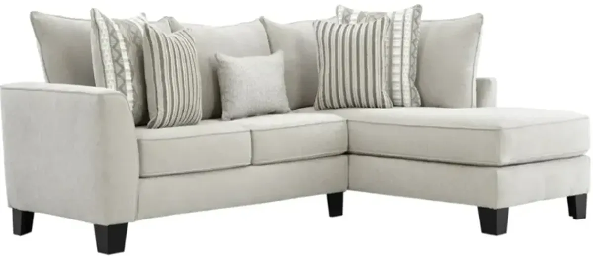 Albany Industries 2-Piece Bend Ivory Right-Arm Facing Chasie Sectional