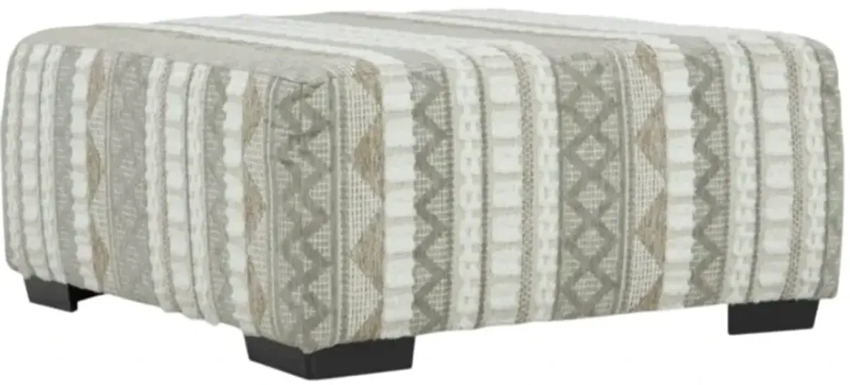 Albany Industries Bend Ivory Ottoman
