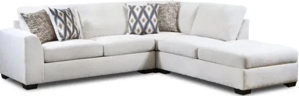 Peak Living Worland 3-Piece Snow Left-Arm Facing Loveseat Sectional and Chaise