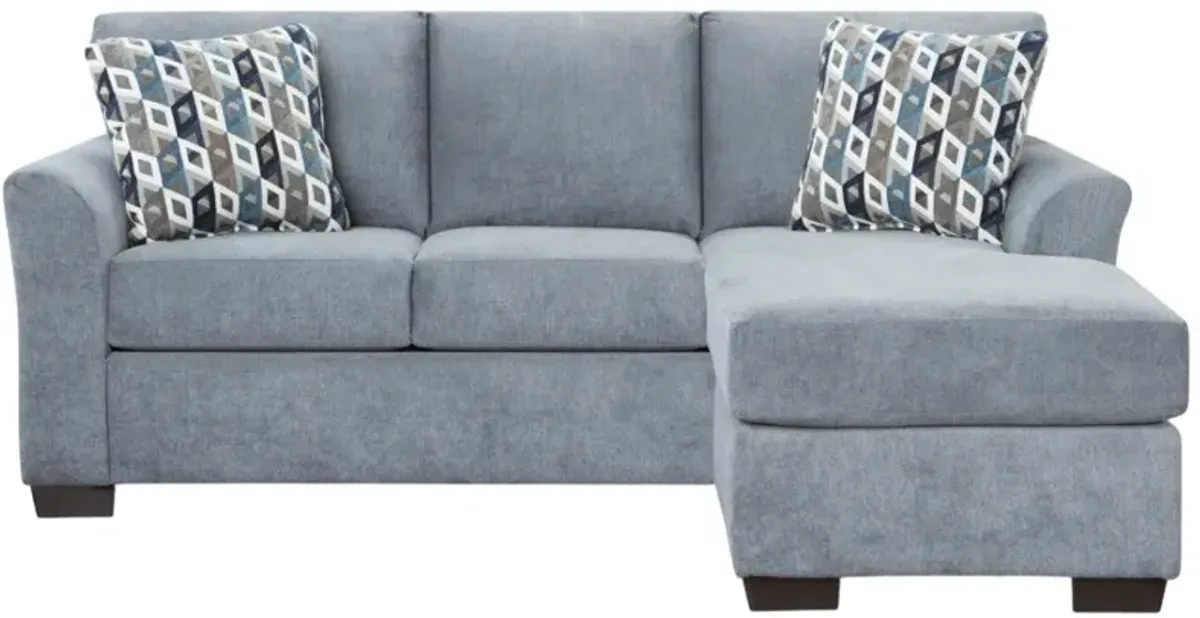 Affordable Furniture Anna Blue/Grey Right-Arm Facing Sofa Sectional and Chaise