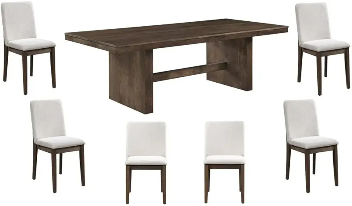 New ClassicÂ® Home Furnishings Kody 7-Piece Cream/Dark Walnut Rectangle Dining Table
