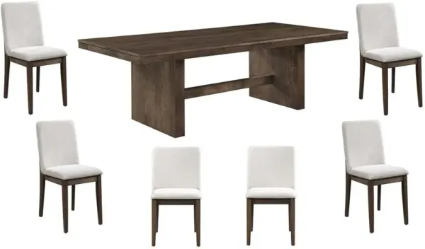 New ClassicÂ® Home Furnishings Kody 7-Piece Cream/Dark Walnut Rectangle Dining Table