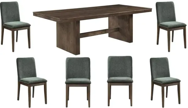 New ClassicÂ® Home Furnishings Kody 7-Piece Dark Walnut/Forest Green Rectangle Dining Table