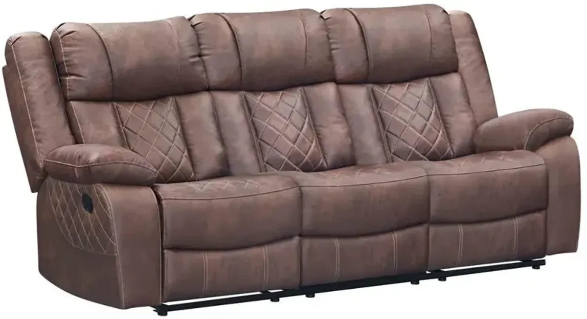 Albany Industries Lux Brown Manual Reclining Sofa