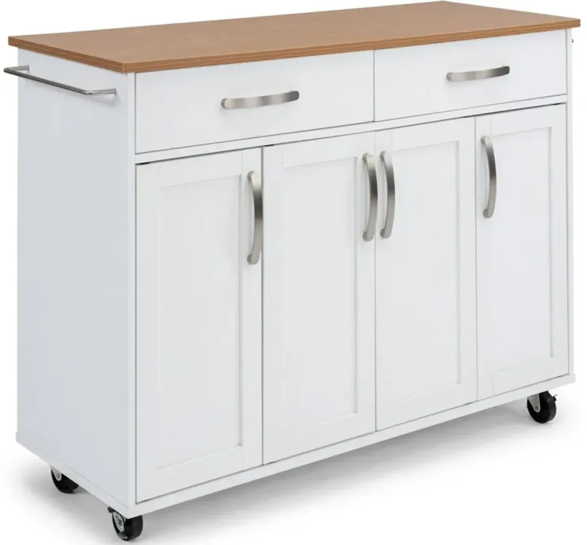 homestylesÂ® Storage Plus Off-White Kitchen Cart