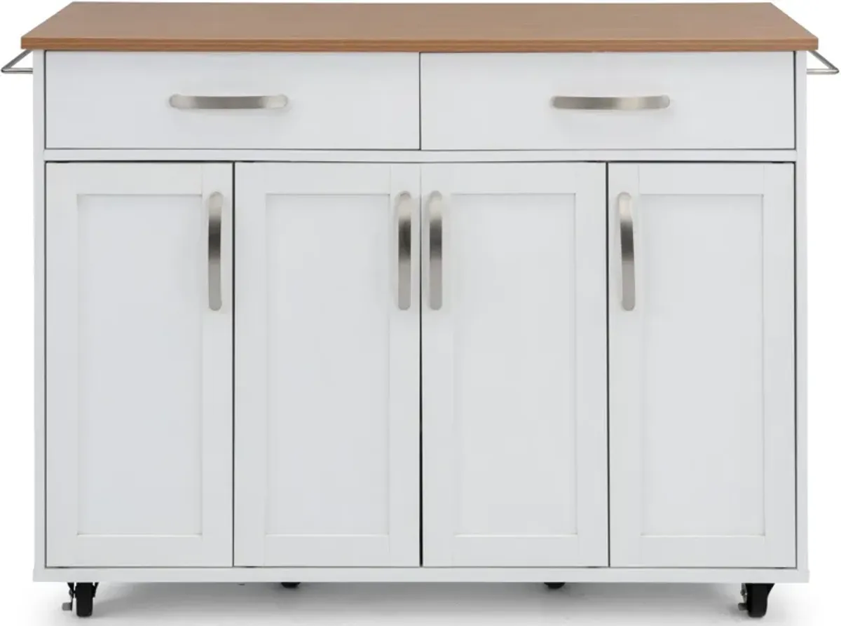 homestylesÂ® Storage Plus Off-White Kitchen Cart