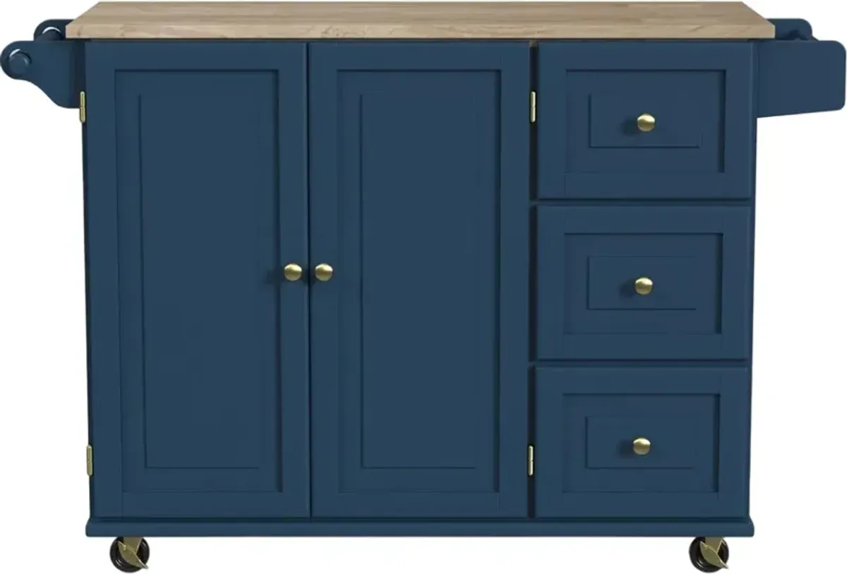 homestylesÂ® Dolly Madison Blue Drop Leaf Kitchen Cart