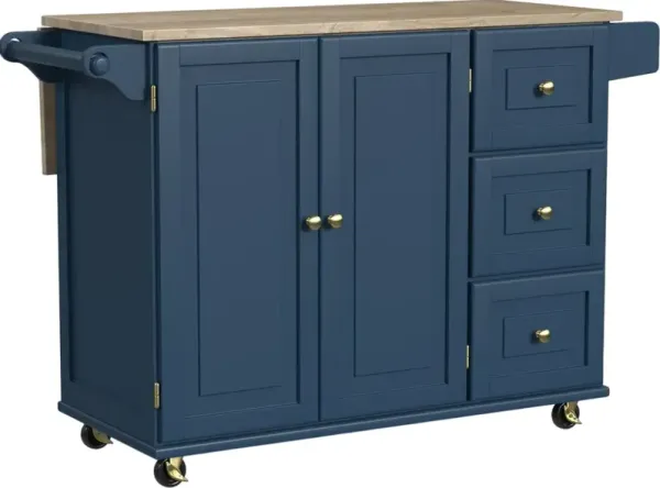 homestylesÂ® Dolly Madison Blue Drop Leaf Kitchen Cart