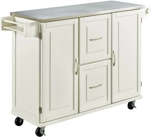 homestylesÂ® Dolly Madison Stainless Steel/White Kitchen Cart