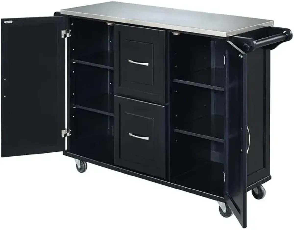 homestylesÂ® Dolly Madison Black/Stainless Steel Kitchen Cart