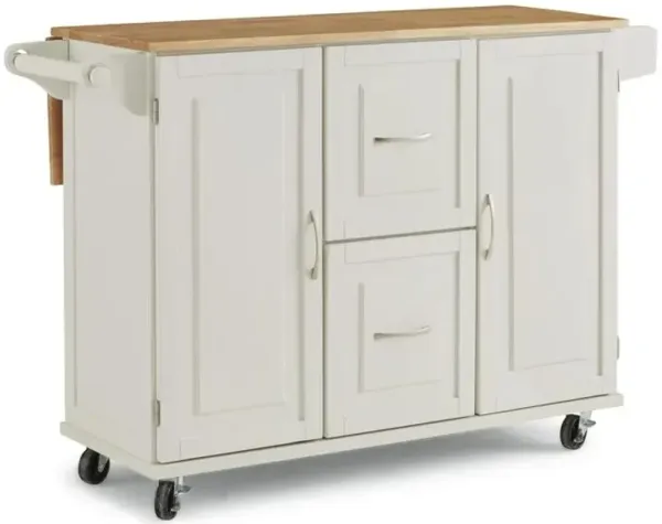 homestylesÂ® Dolly Madison Natural Maple/White Kitchen Cart