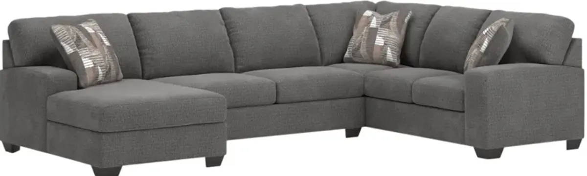 Signature Design by AshleyÂ® Seyler Lane 3-Piece Graystone Sleeper Sectional and Chaise