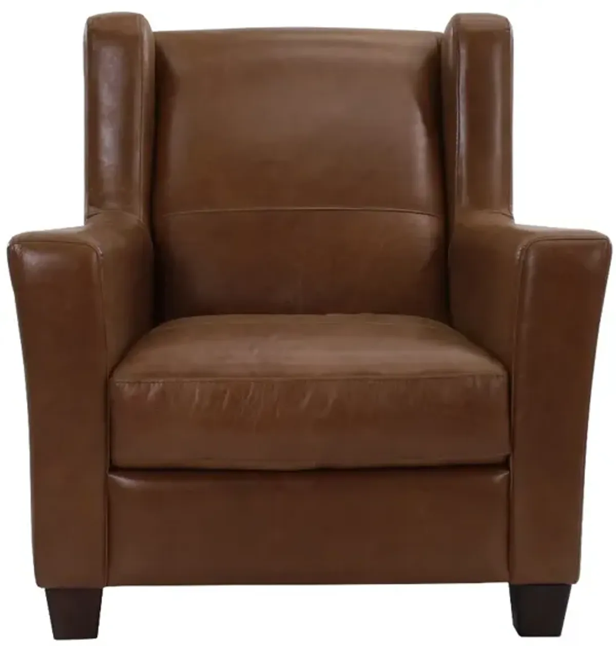 Soft Line 4867 Chestnut All Leather Wing Chair