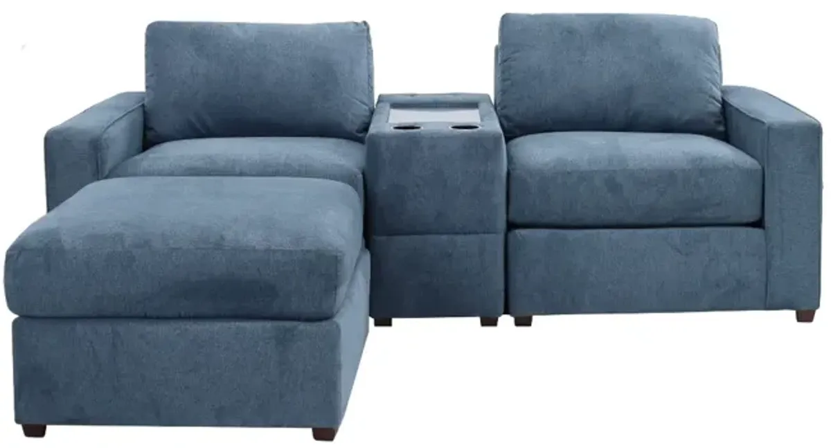Style Line Modular United Blue Ottoman