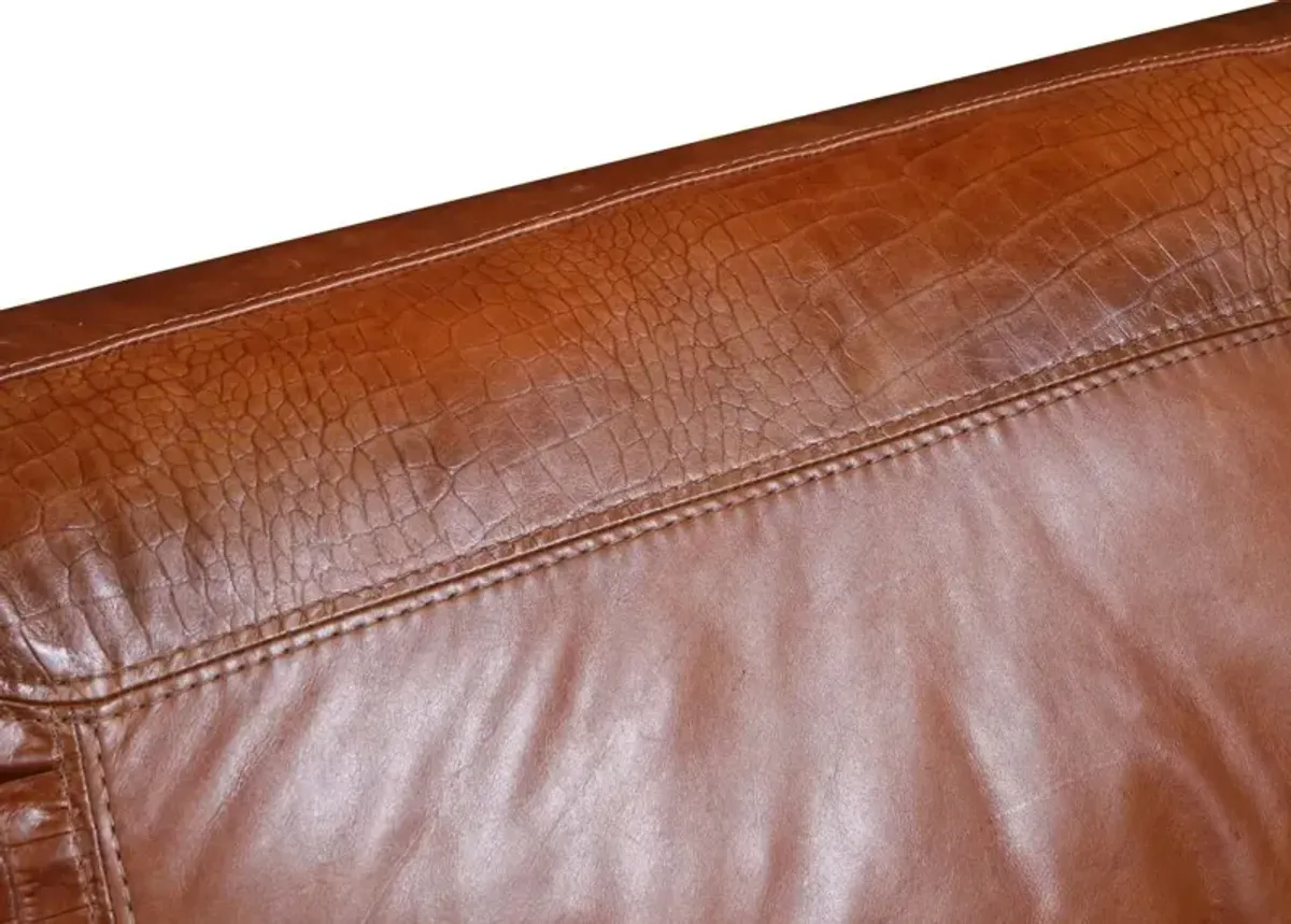 USA Premium Leather Furniture 4950 Saddle Glove All Leather Power Recliner
