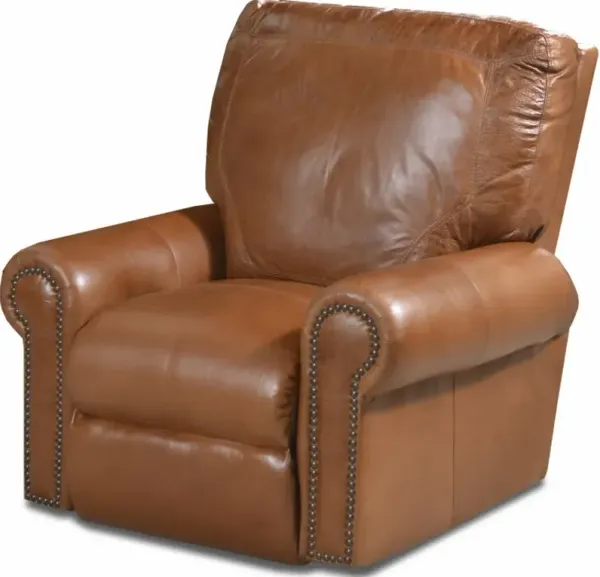 USA Premium Leather Furniture 4950 Saddle Glove All Leather Power Recliner