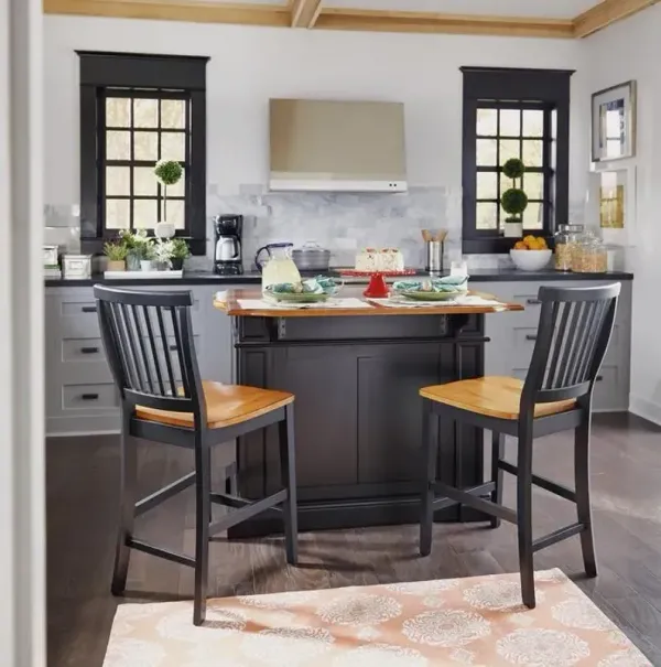 homestylesÂ® Americana 3-Piece Black Kitchen Island Set