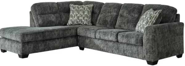 Signature Design by AshleyÂ® Lonoke 2-Piece Gunmetal Left-Arm Facing Sectional and Chaise