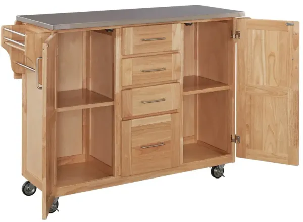 homestylesÂ® General Line Natural/Stainless Steel Kitchen Cart