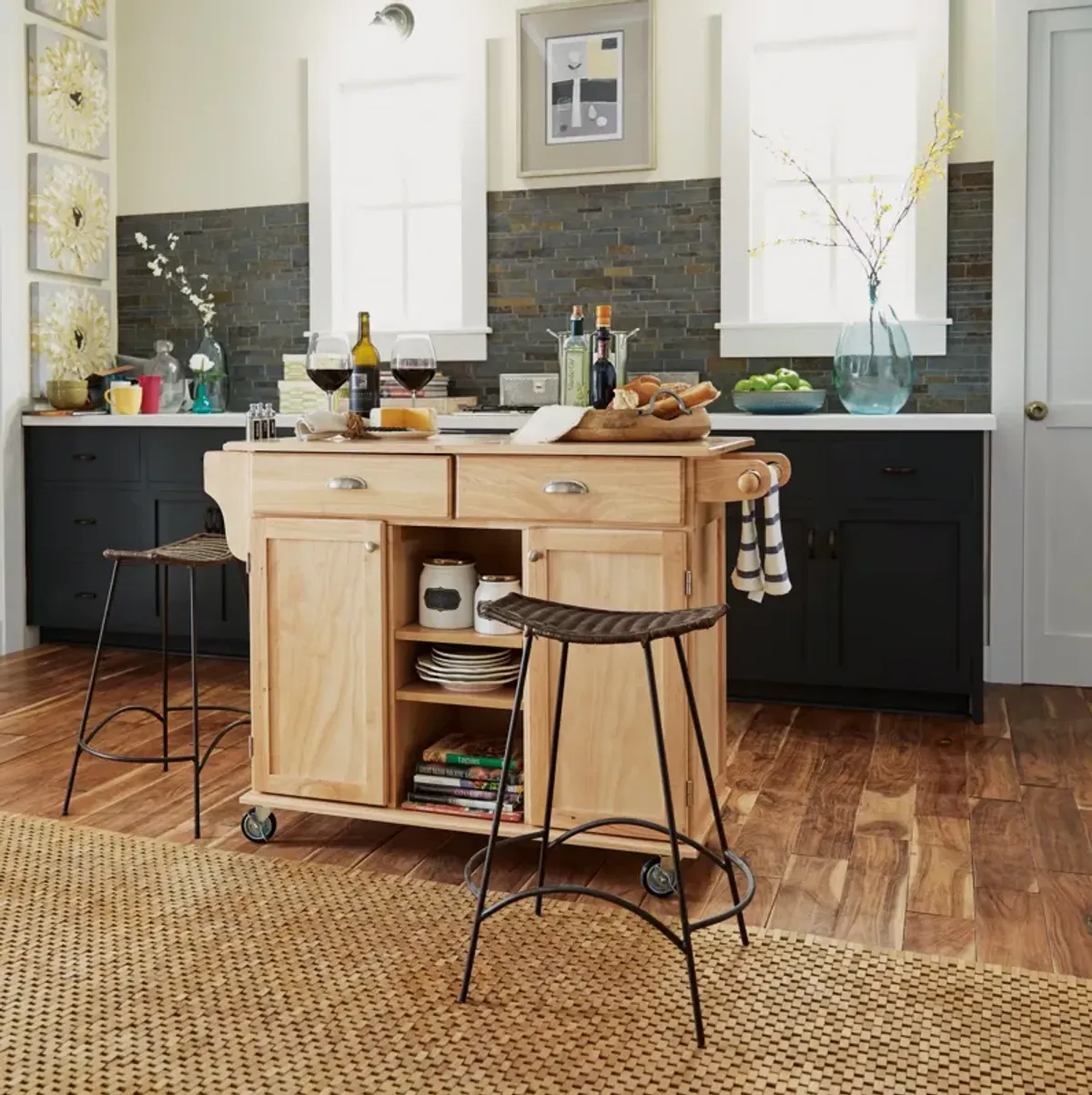 homestylesÂ® General Line Brown Kitchen Cart