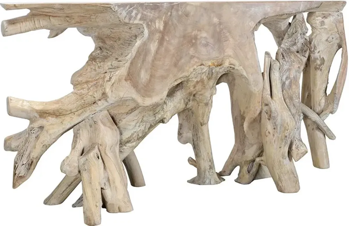 Classic Home Cypress Natural White Wash 71" Root Console Table