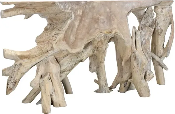 Classic Home Cypress Natural White Wash 71" Root Console Table