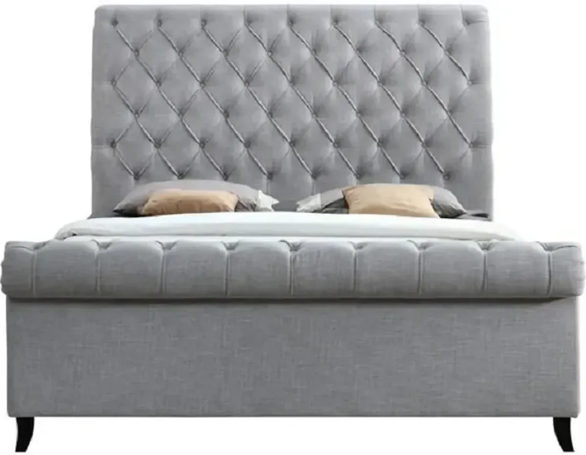 Crown Mark Kate Gray Queen Upholstered Bed