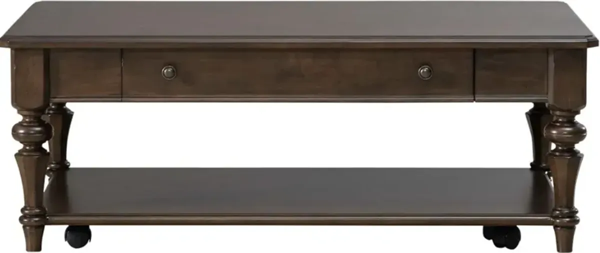 Liberty Furniture Arden Road Satin Cherry Rectangular Cocktail Table