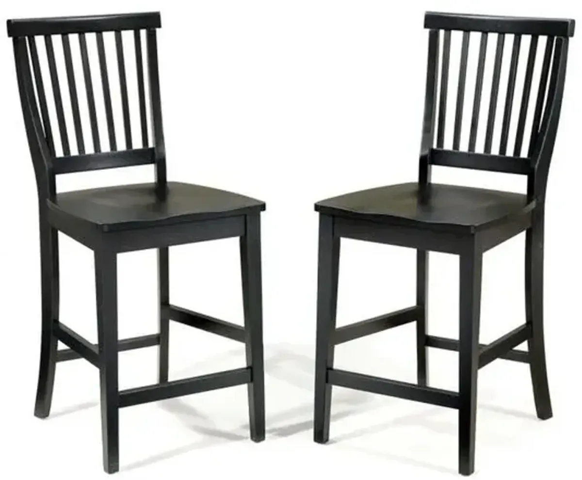 homestylesÂ® Arts & Crafts Black Counter Height Stool