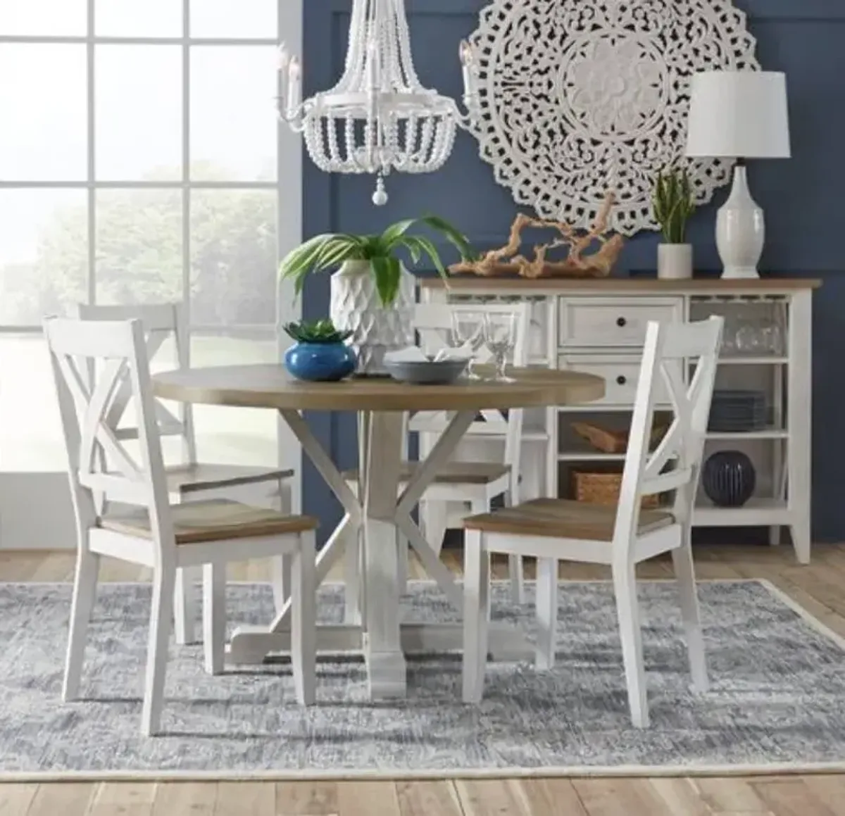 Liberty Furniture Lakeshore 5-Piece White Table Set