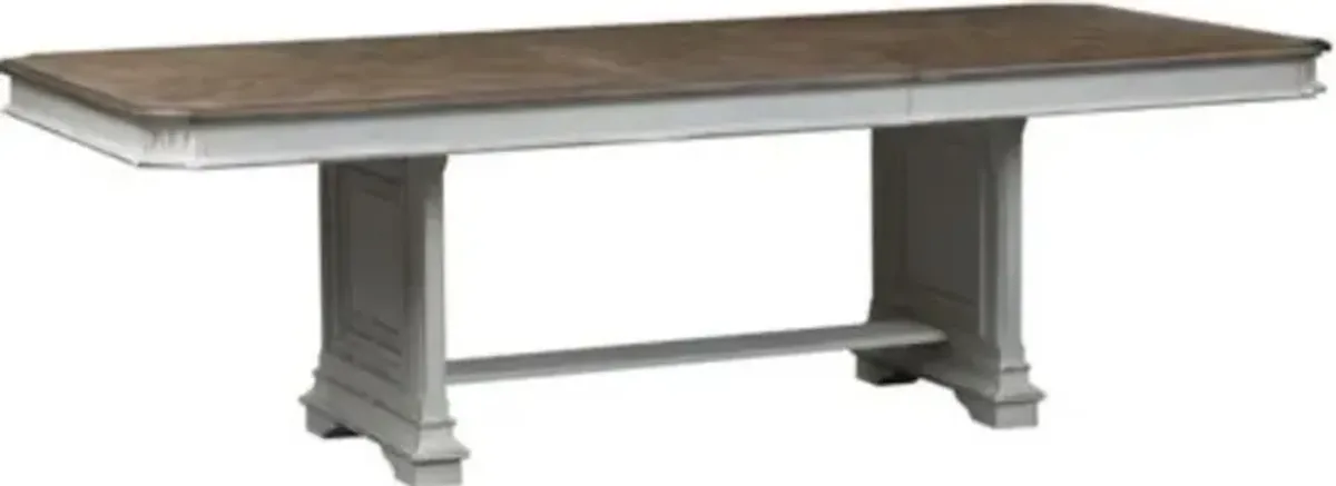 Liberty Furniture Abbey Park 5-Piece Antique White Trestle Table Set