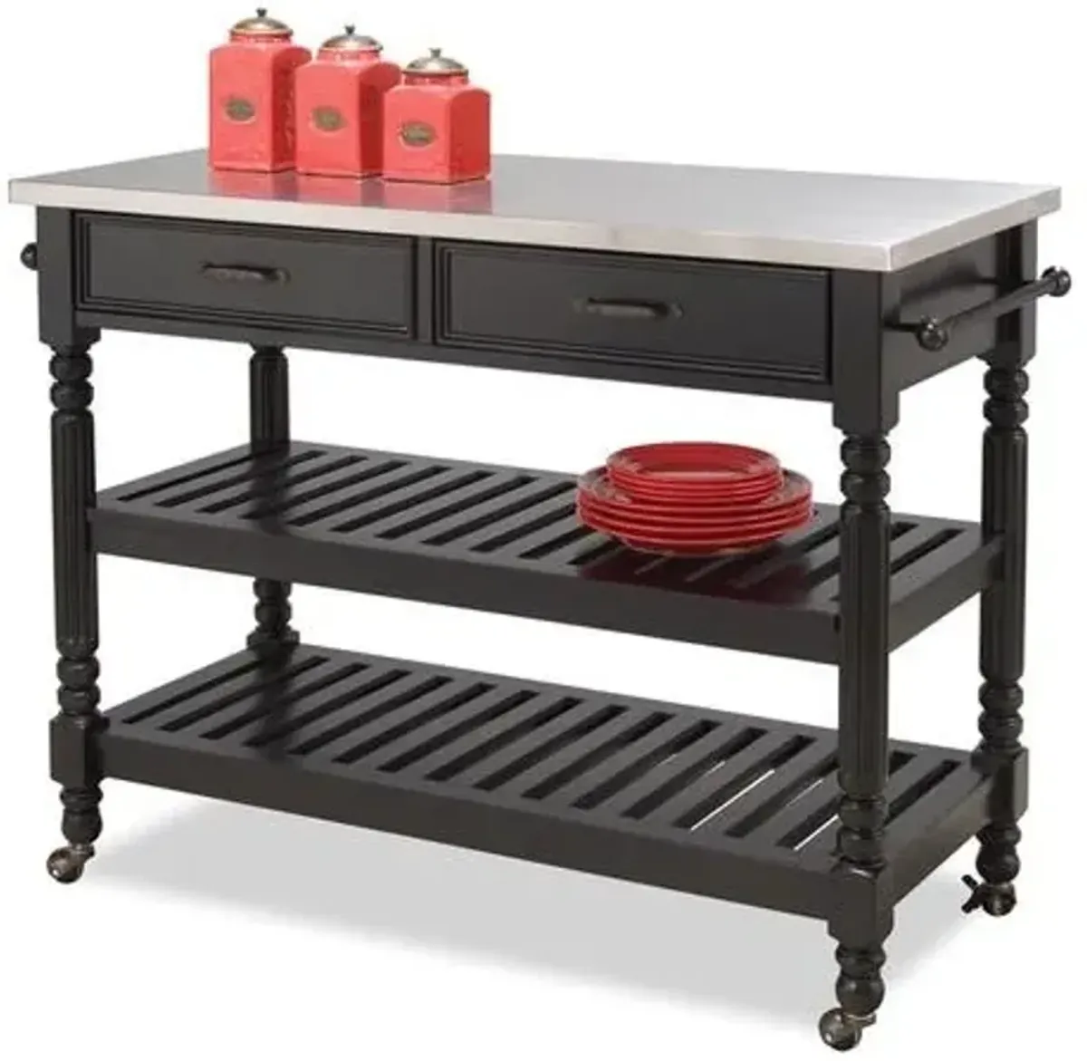 homestylesÂ® General Line Black Kitchen Cart