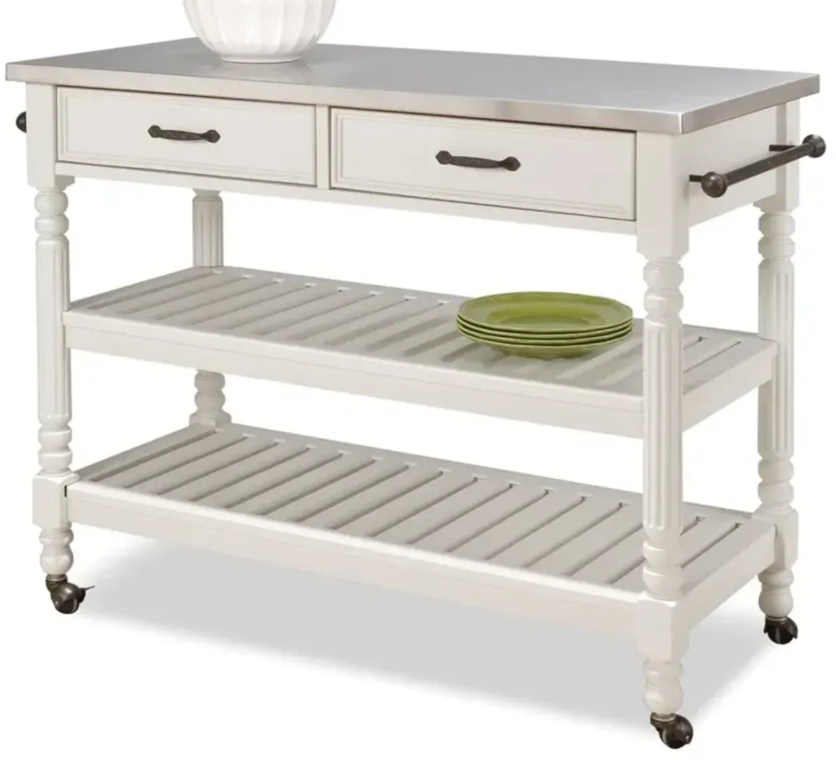 homestylesÂ® General Line Off-White Kitchen Cart