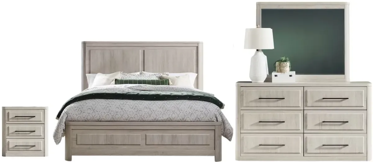 Liberty Furniture Modern Play 4-Piece Natural White King Bedroom Set