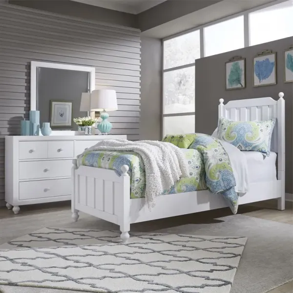Liberty Furniture Cottage View 4-Piece White Youth Twin Panel Bed Set