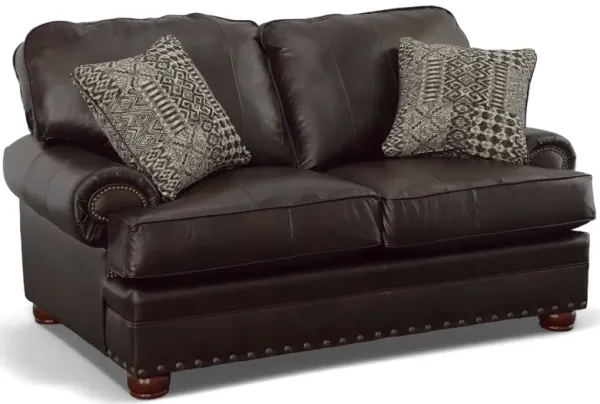 Jackson Furniture Roberto Cocoa Leather Loveseat
