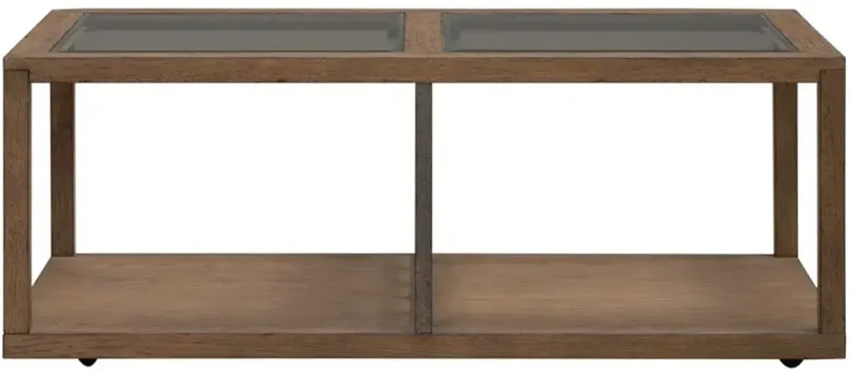 Liberty Furniture Bayhill Trellis Clear Cocktail Table with Honey Base