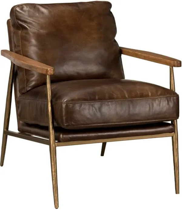 Classic Home Christopher Antique Brown All Leather Club Chair
