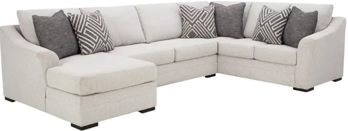 BenchcraftÂ® Koralynn 3-Piece Stone Left-Arm Facing Sectional and Chaise