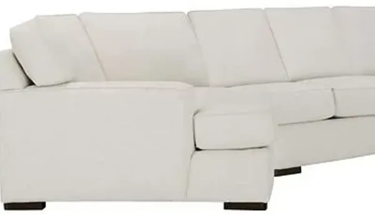 Kevin Charles Fine UpholsteryÂ® Austin Sugarshack Glacier 4 Piece Left Cuddler Sectional