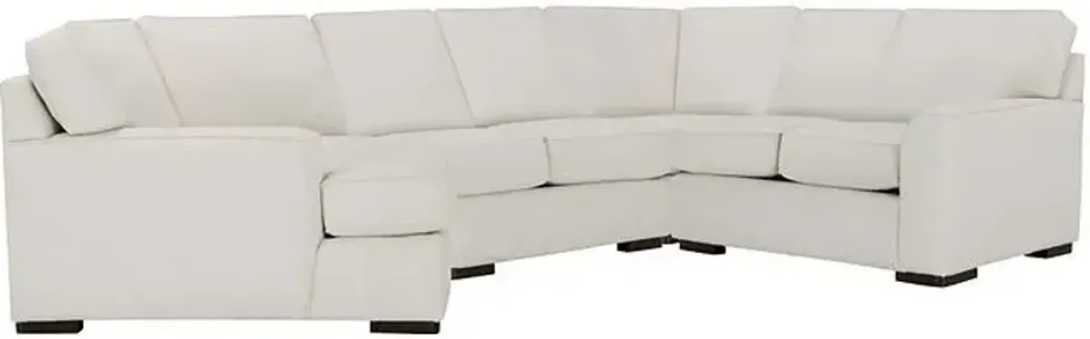Kevin Charles Fine UpholsteryÂ® Austin Sugarshack Glacier 4 Piece Left Cuddler Sectional