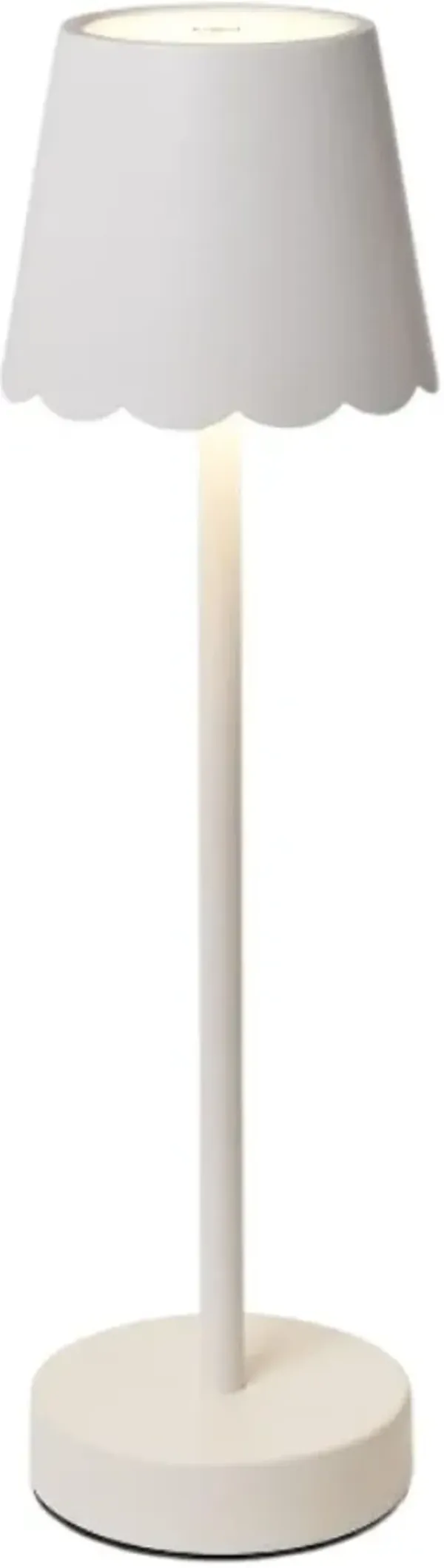 Two's Company White Portable Table Lamp