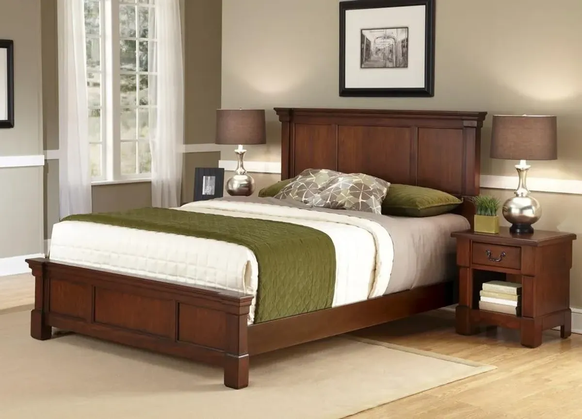 homestylesÂ® Aspen Brown King Bed and Nightstand 