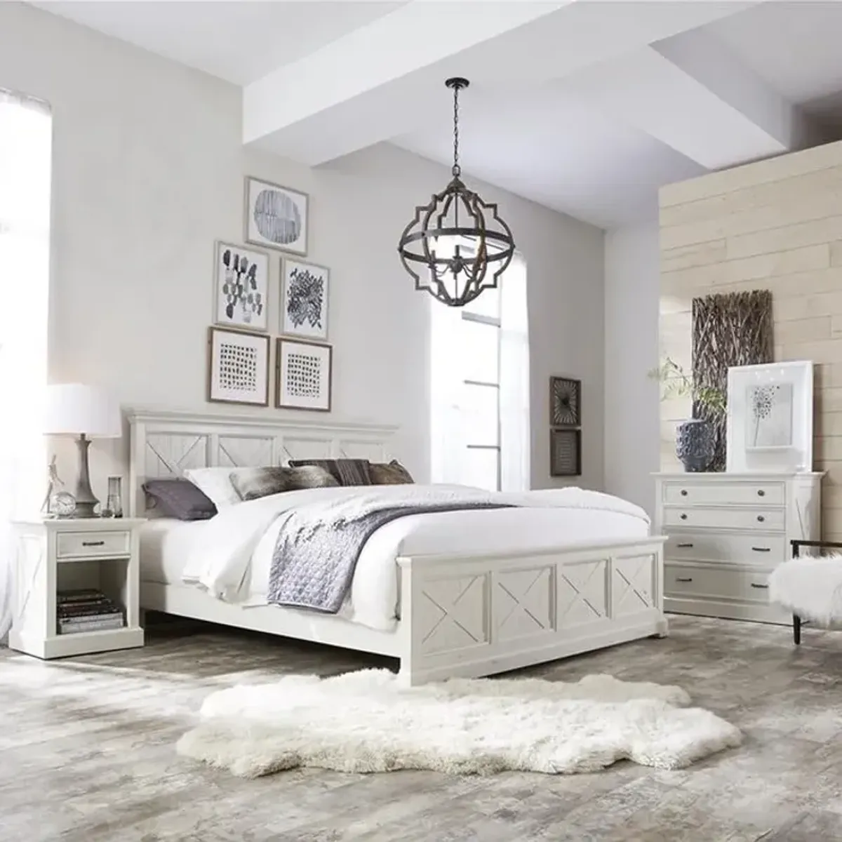 homestylesÂ® Seaside Lodge 3-Piece Off-White King Bedroom Set