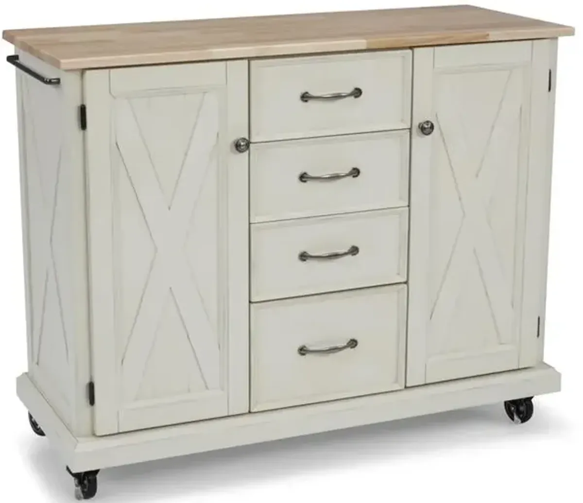 homestylesÂ® Seaside Lodge Off-White Kitchen Cart